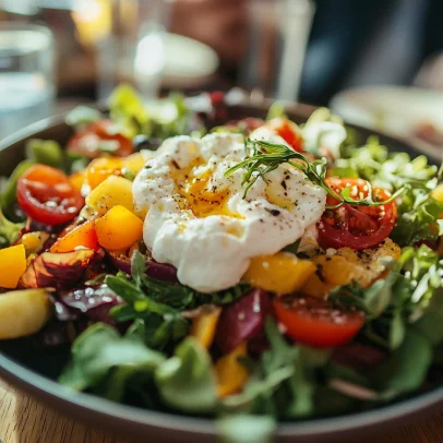 Salades fraîches de saison à choisir parmi la carte du Restaurant Le Village à Maurepas près de Versailles dans les Yvelines (78)